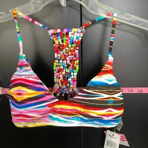 RAISINS Macrame Back,multi color, removable pads, swim top summer